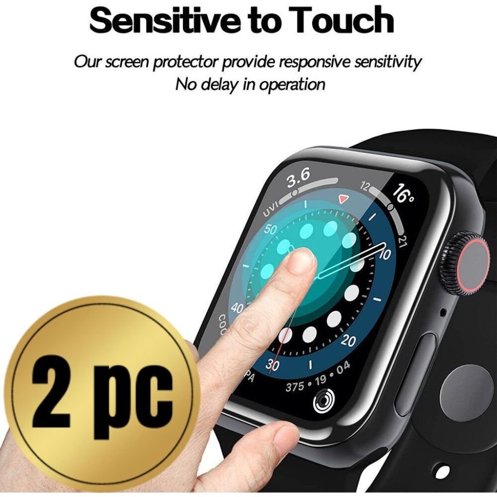 2pc PMMA Screen Protector with Easy Installation Kit Included for Apple Watch